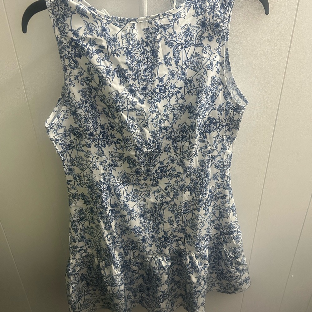 Floral Blue and White Women's Mini dress